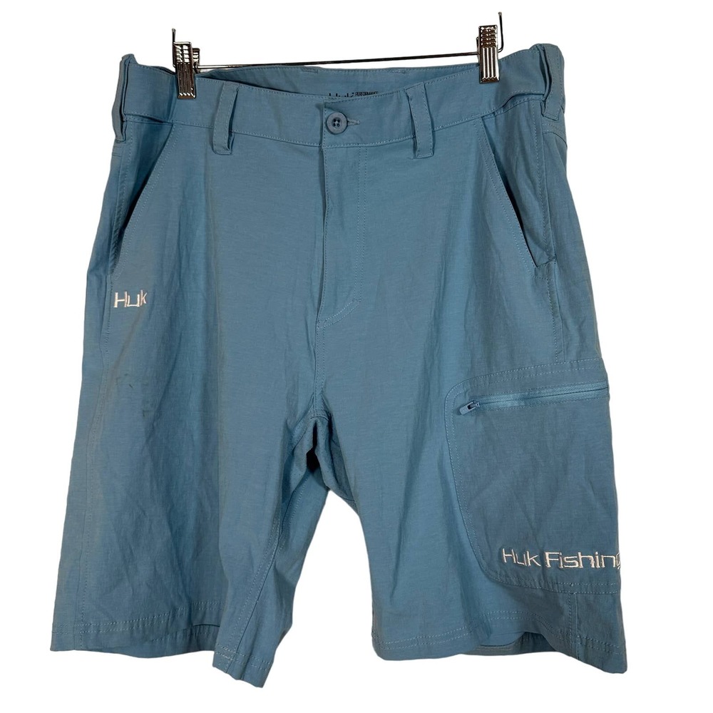 HUK Fishing Blue Hybrid Shorts XL